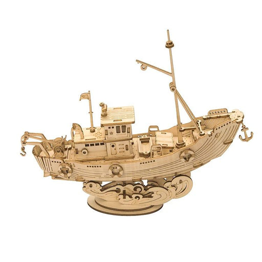ROETG308 Rolife Fishing Ship Model 3D Wooden Puzzle