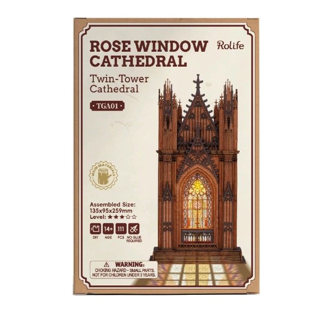 ROETGA01 Rolife Twin-Tower Cathedral 3D Wooden Puzzle