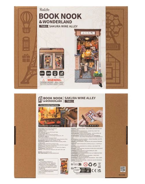 ROETGB11 Rolife Sakura Wine Alley DIY Book Nook Shelf Insert