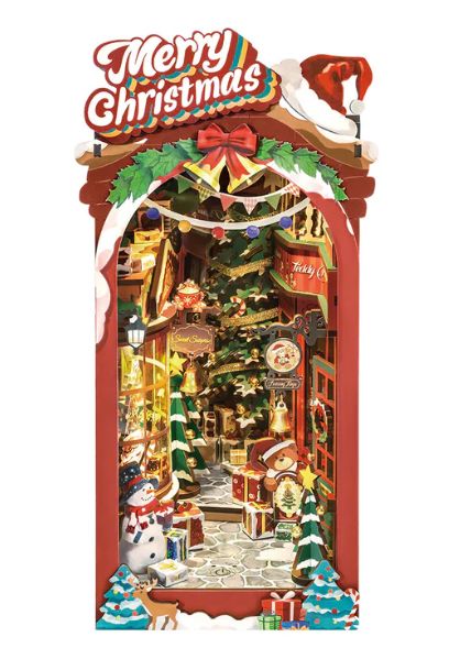 ROETGC06 Rolife Christmas Street Book Nook Shelf Insert