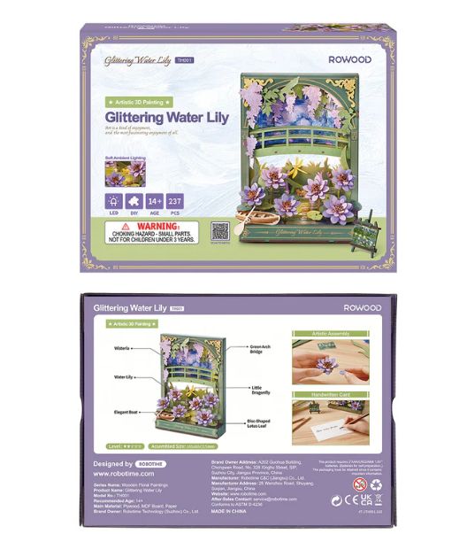 ROETH001 Rowood Glittering Water Lily 3D Wooden Puzzle