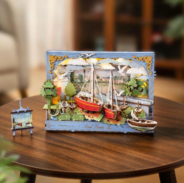 ROETH004 Rowood Red Boats 3D Wooden Puzzle