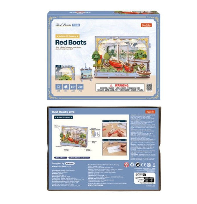 ROETH004 Rowood Red Boats 3D Wooden Puzzle