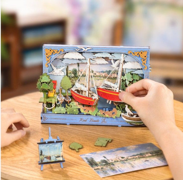 ROETH004 Rowood Red Boats 3D Wooden Puzzle