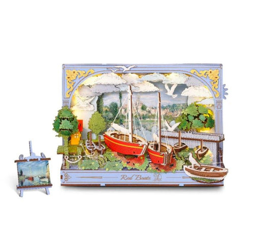 ROETH004 Rowood Red Boats 3D Wooden Puzzle