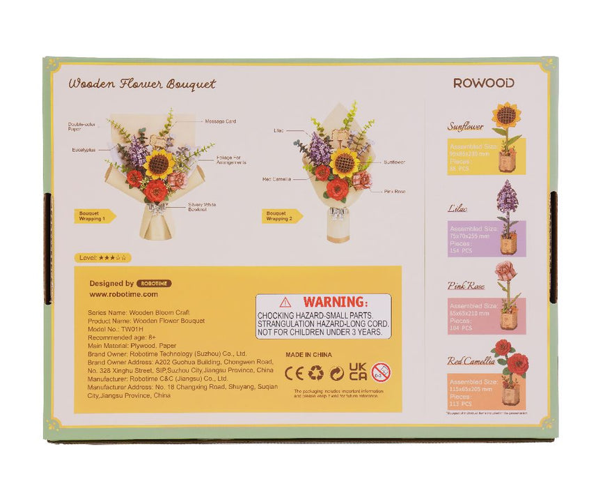 ROETW01H Rowood Wooden Flower Bouquet