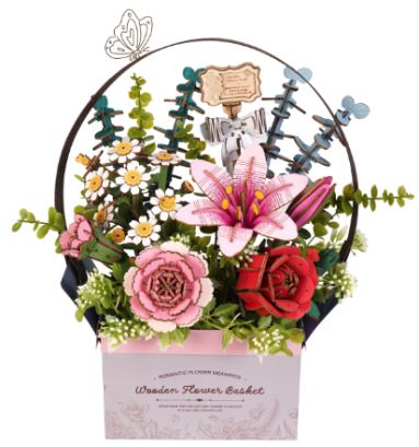 ROETW03H Rowood Wooden flower Basket 3D Wooden Puzzle