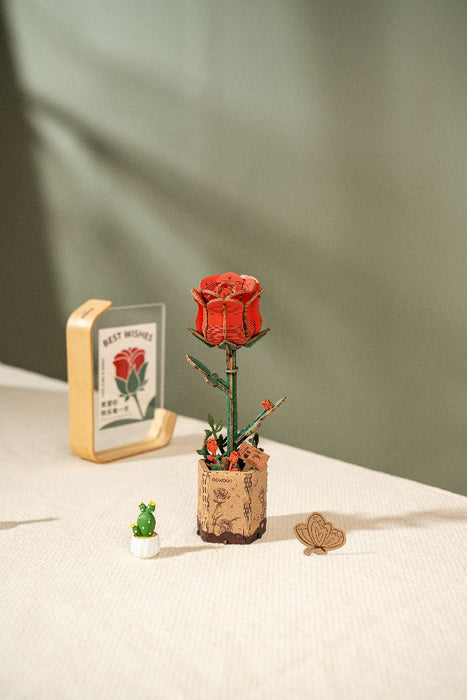 ROETW042 Rowood DIY Red Rose 3D Wooden Puzzle