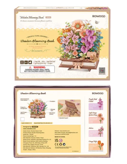ROETW04H Rowood Wooden Blooming Book 3D Wooden Puzzle