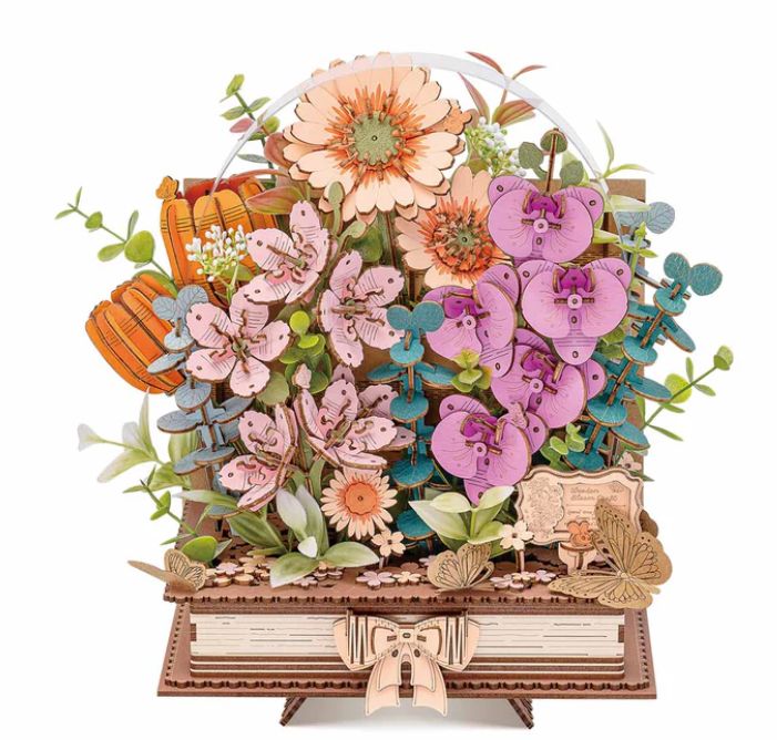 ROETW04H Rowood Wooden Blooming Book 3D Wooden Puzzle