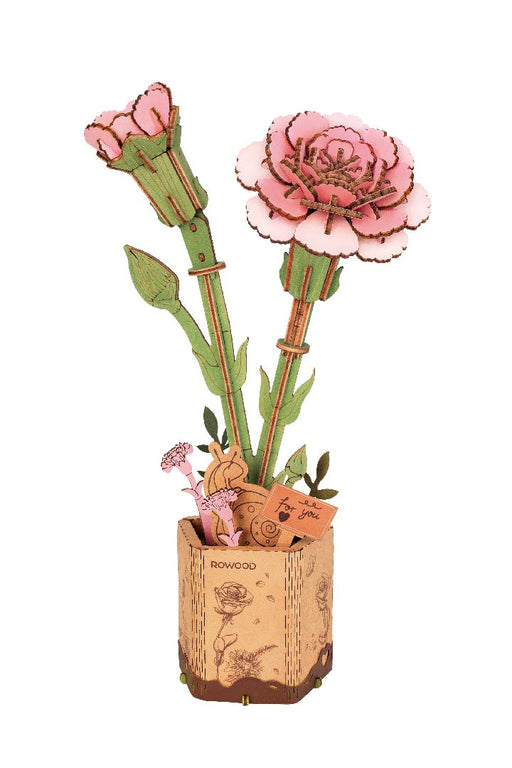 ROETW051 Rowood DIY Pink Carnation 3D Wooden Puzzle