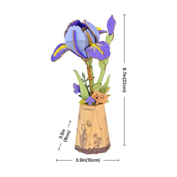 ROETW121 Rowood DIY Purple Iris 3D Wooden Puzzle