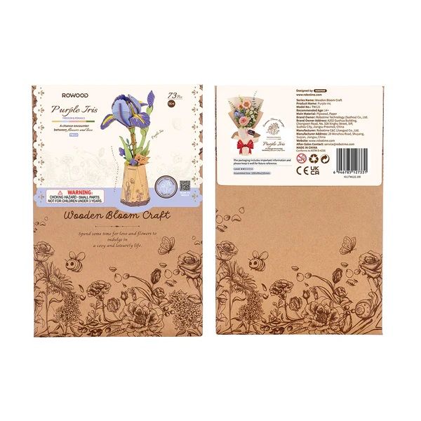 ROETW121 Rowood DIY Purple Iris 3D Wooden Puzzle