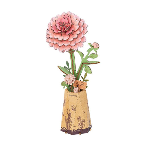 ROETW131 Rowood DIY Pink Dahlia 3D Wooden Puzzle