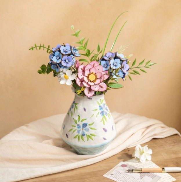 ROETW141 Rolife Blue Hydrangea 3D Wooden Puzzle