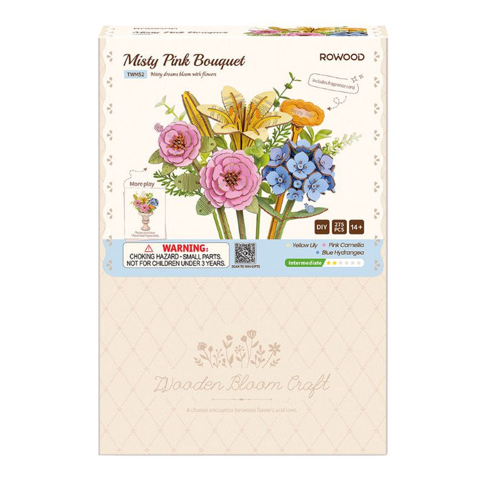 ROETWM52 Rowood Misty Pink Bouquet 3D Wooden Puzzle