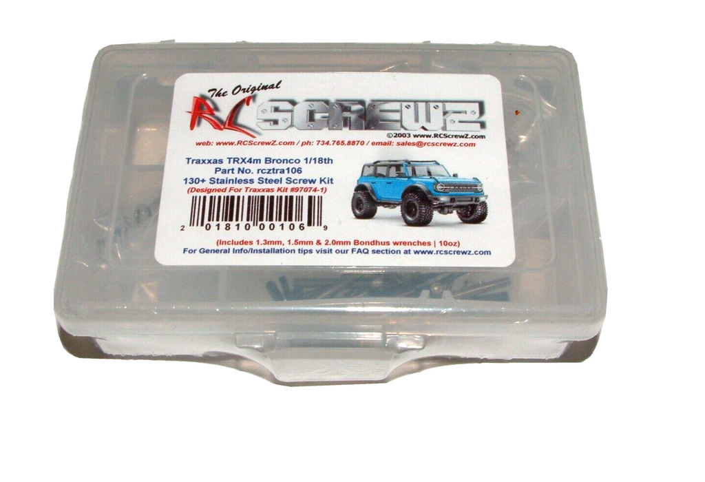 RCZTRA106 Stainless Steel Screw Kit: Traxxas 1/18 TRX-4M Bronco