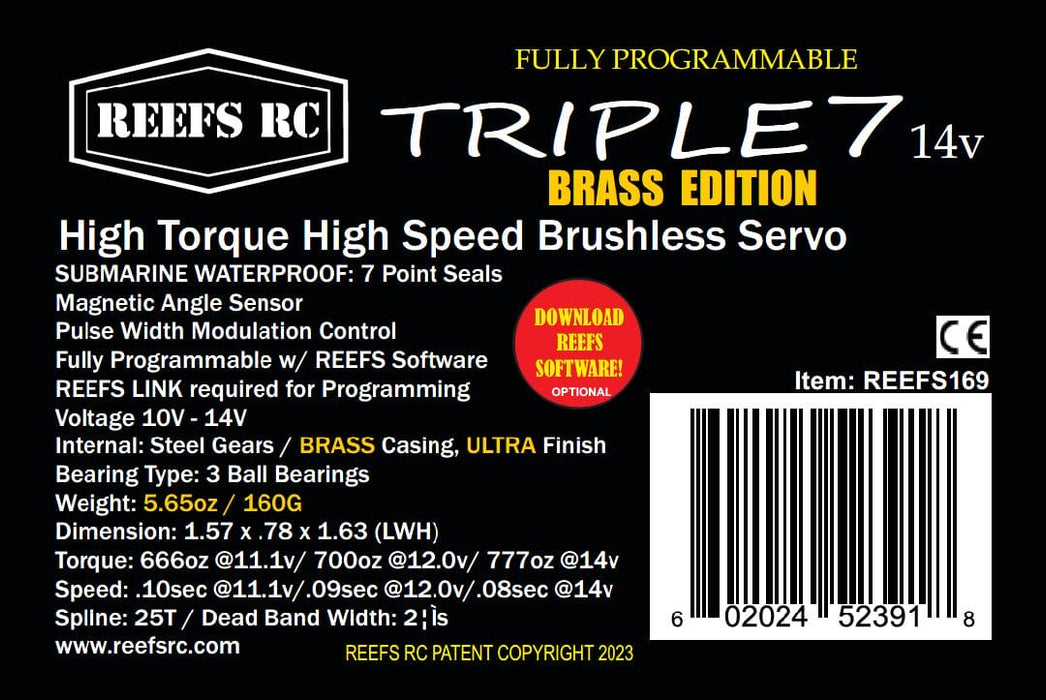 SEHREEFS169 Reefs Triple7 Brass Edition - Direct Power Submarine Servo (25T)