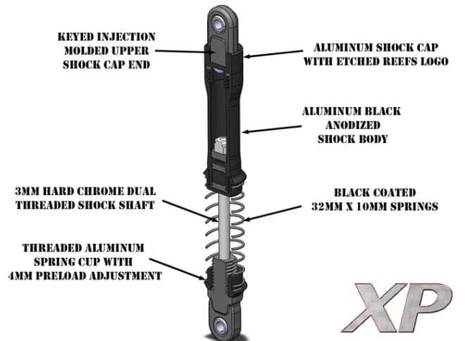 SEHREEFS267 REEFS XP Aluminum Shocks - 2 Pack (100mm)