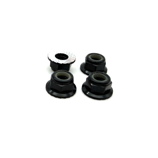 SEHREEFS287 Reefs 5mm Aluminum Flanged & Serrated Lock Nut (Black)(4pc)