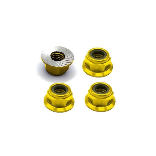 SEHREEFS292 Reefs 5mm Aluminum Flanged & Serrated Lock Nut (Gold)(4pc)