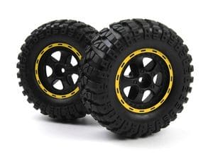 BZN540266 Smyter Desert Wheels/Tires Assembled (Yellow/2pcs)