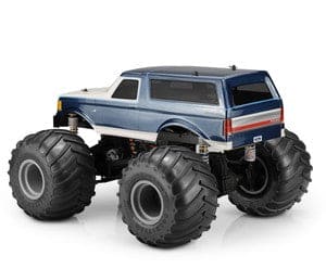 JCO0466 1989 Ford Bronco Monster Truck Clear Body, Fits 7" Width & 10.5" Wheelbase