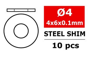 COR3301-04-06-01 Steel Metric Shim - 4x6x0.1mm - 10pcs