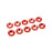 COR3213-40-5 Red Aluminum Washer for M4 Flat Head Screws, OD=10mm, 10 pcs