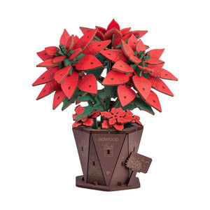 ROETF001 Poinsetta Wood Bloom Craft