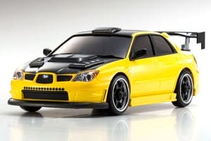 KYOMZP456MY Autoscale Subaru Impreza with Aero Kit and CFRP Hood, Metallic Yellow Body, for Mini-Z