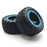 BZN540109 Turbo Slyder & Slyder ST Black Wheels and Tires Assembled, Blue Beadlock Ring