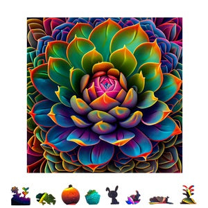 ZCPSSW500 Simply Succulent Wooden Puzzle, 500 pcs
