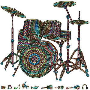 ZCPDS200 Drum Set Wooden Puzzle, 200 pcs