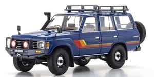 KYO08956XBL 1/18 Scale Toyota Land Cruiser 60 with Optional Parts Blue Model Diecast Car