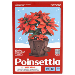 ROETF001 Poinsetta Wood Bloom Craft