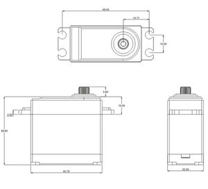 SRTW45 W45 Standard HV Coreless Waterproof Servo, .18sec / 624.9oz @ 8.4V