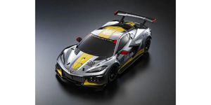 KYO32356CRY Mini-Z RWD MR-04 readyset Chevrolet Corvette C8.R Chrome/Yellow Kyosho America 20th Anniversary