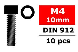 COR3001-40-10 Steel Screws M4 x 10mm, Hex Socket Head, 10pcs