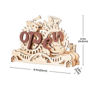 ROELK506 Open Closed Sign, 3D Wooden Puzzle - Mechanical Wood Models