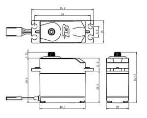 SAVB07KG Budget Analog Servo, 0.16sec / 97.2oz-in (7kg-cm) @ 6V, Standard Size (Lower Profile), Metal Gears