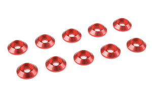 COR3213-30-5 Red Aluminium Washer for M3 Flat Head Screws, OD=8mm, 10 pcs