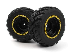 BZN540265 Smyter MT Wheels/Tires Assembled (Yellow/2pcs)