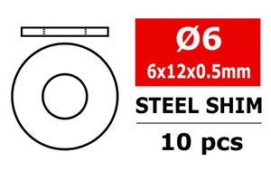 COR3301-060-12-05 Steel Metric Shim - 6x12x0.5mm - 10pcs