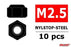COR3101-25-6 Steel Nylstop Nut M2.5, Black Coated, 10pcs