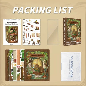 CUBDY03B Squirrel Collector Book Nook