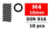 COR3004-40-10 Steel Set Screws M4 x 10mm, Hex, 10pcs