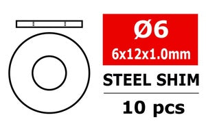 COR3301-060-12-10 Steel Metric Shim - 6x12x1.0mm - 10pcs