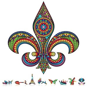 ZCPFDL550 Fleur De Lis Wooden Puzzle, 550 pcs