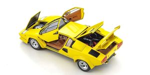 KYO08320Y 1/18 Scale Lamborghini Countach LP5000 Quattrovalvole Yellow Model Diecast Car